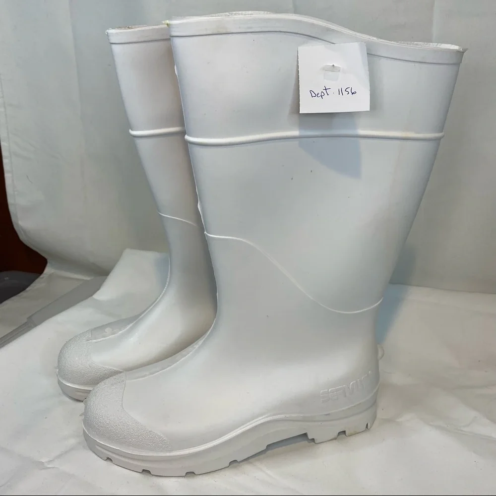 DIKEN Women’s Size 9 Men’s Size 7 Boots Rubber Waterproof White SERVUS NWT